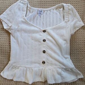 White Button-Up Knit Top